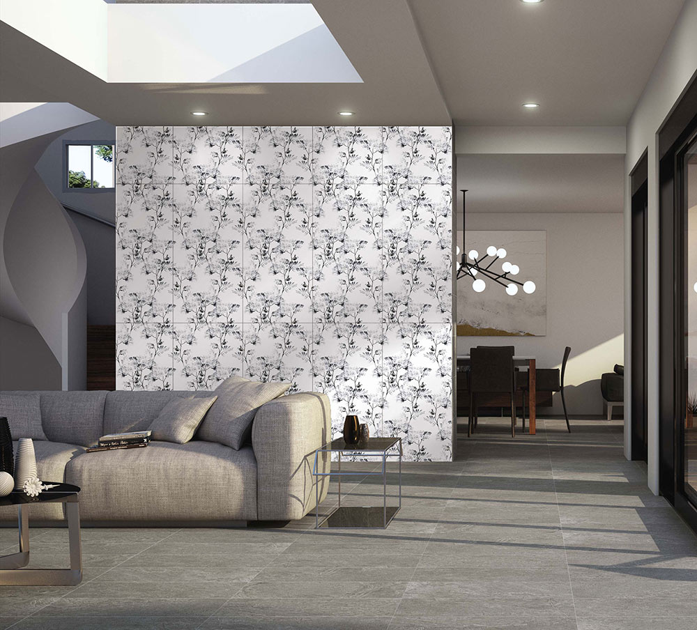 Ceracasa Couture Black White Falburkolat | Csempék és Járólapok