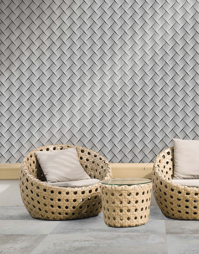 Ceracasa Couture Black White Falburkolat | Csempék és Padlólapok