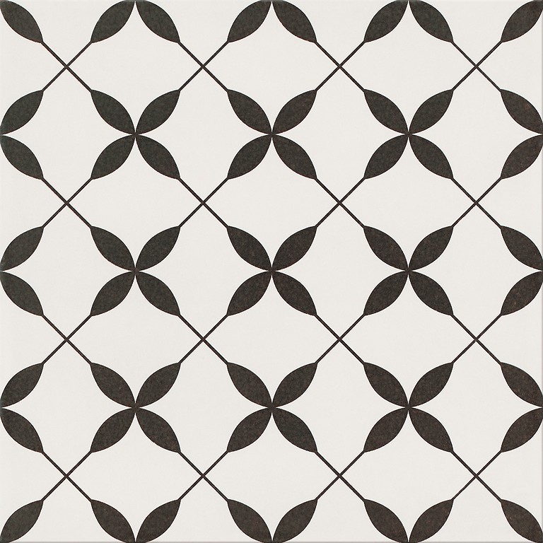 Opoczno Patchwork Concept Clover Black Pattern OP867-002-1 padlólap 29,8x29,8 cm