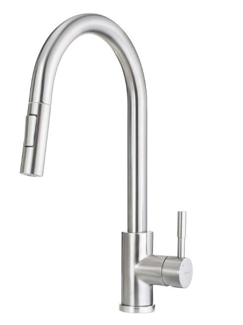 Deante Lima konyhai csap kihúzható kifolyóval, szálcsiszolt acél BBM_F72M