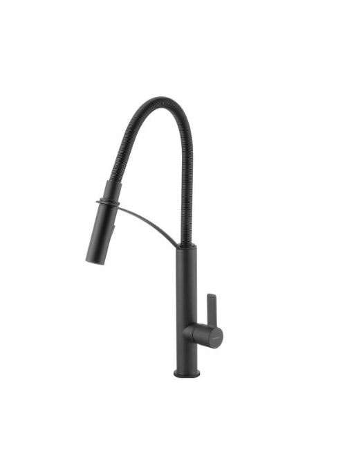 Deante Gerbera mosogató csaptelep, kihúzható kifolyócső, fekete BGB N72M