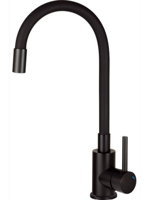 Deante Luno fekete mosogató csaptelep elasztikus kifolyóval BOC N72M