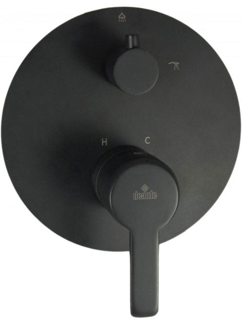 Deante Arnika falba süllyesztett egykaros csaptelep zuhanyváltóval, matt fekete BQA_N44P