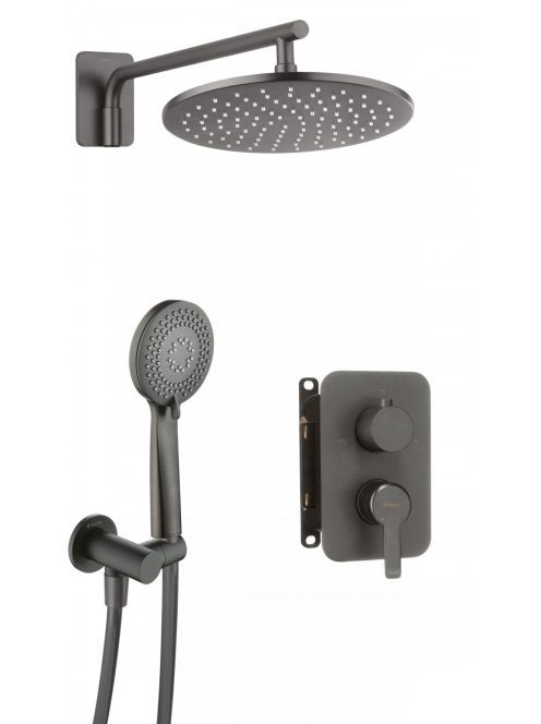 Deante Arnika falba építhető zuhanyrendszer falon belüli egységgel, titánium BXYZDQAM
