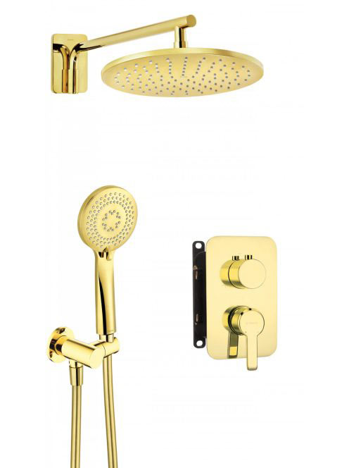 Deante Arnika falba építhető zuhanyrendszer falon belüli egységgel, arany BXYZZQAM