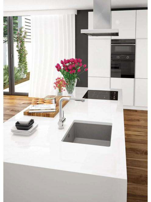 Deante Corda 1 medencés gránit mosogató 55x46 cm, szürke metál ZQA S10C