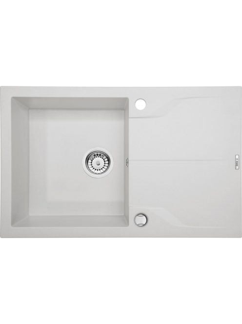 Deante Andante 1 medencés szögletes gránit mosogató 78x49 cm csepegtetővel, alabástrom ZQN A113