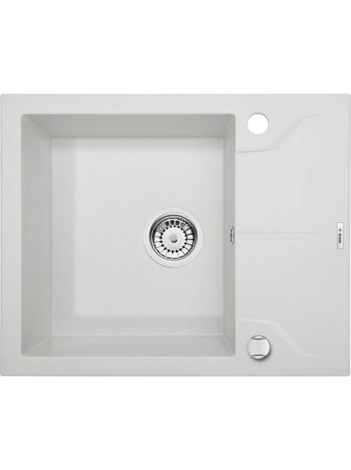 Deante Andante 1 medencés szögletes gránit mosogató csepegtetővel 59x49 cm, alabástrom ZQN A11A
