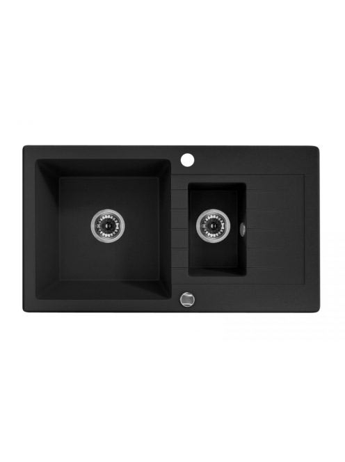 Deante Zorba 1,5 medencés gránit mosogató 76x44 cm csepegtetővel, grafit ZQZ 2513