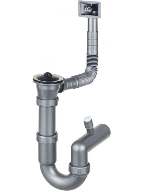 Deante szifon egymedencés acél mosogatókhoz túlfolyóval, króm ZXY 9921
