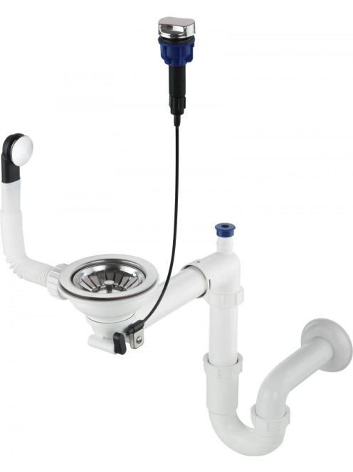 Deante Space-Saver helytakarékos szifon egymedencés gránit mosogatókhoz, rozsdamentes acél ZXY 9972