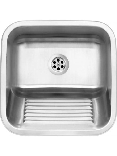 Deante egymedencés acél fali kiöntő 45x45 cm, ipari felhasználásra, szatén ZYK 010A