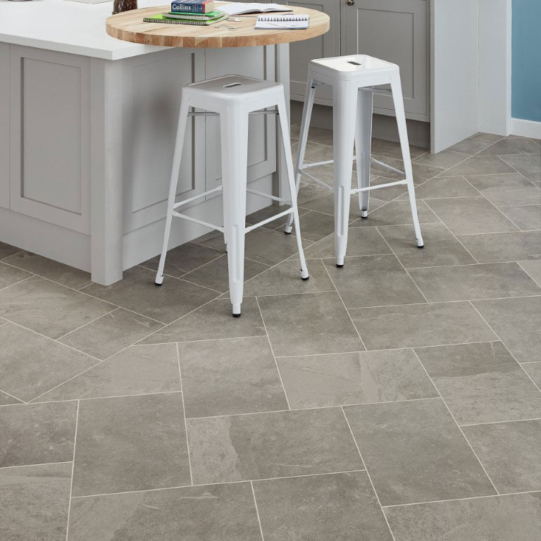 Designflooring Rubens Grey Riven Slate Vinyl ST16 padlólap
