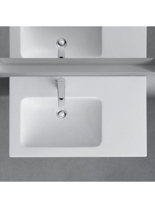 Duravit ME by Starck aszimmetrikus mosdó 83x39 cm csaplyukkal és túlfolyóval, fehér alpin 2345830000