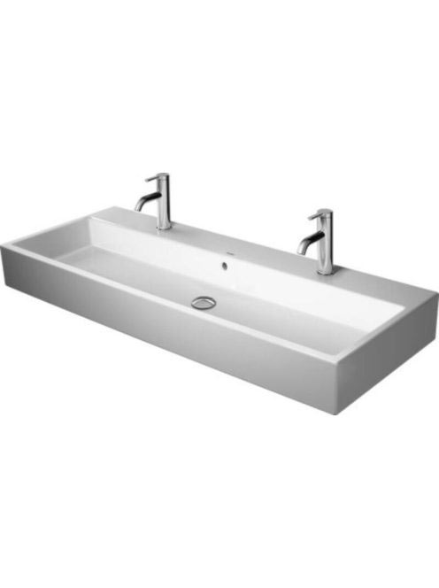 Duravit Vero Air csiszolt kerámia mosdó 120x47 cm, 2 csaplyukkal és túlfolyóval, alpin fehér 2350120026