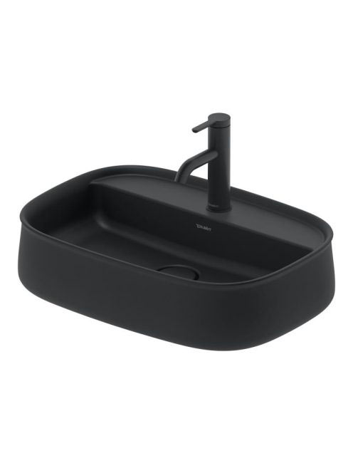 Duravit Zencha kerámia mosdótál 55x39 cm, csaplyukkal és rögzítővel, matt antracit 2374551371