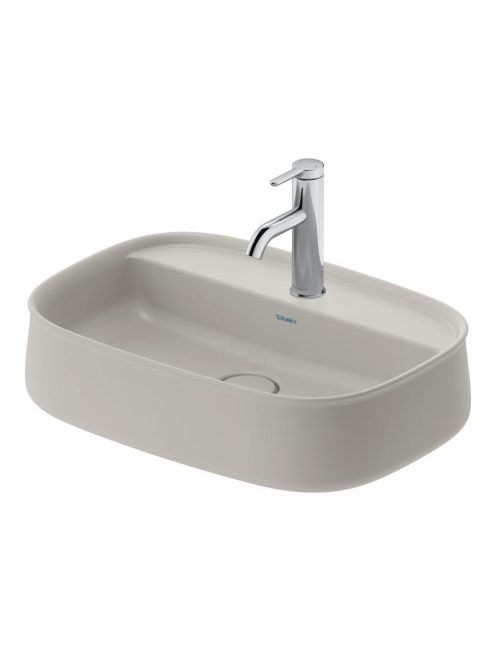 Duravit Zencha kerámia mosdótál 55x39 cm WonderGliss bevonattal, matt szürke 23745567711