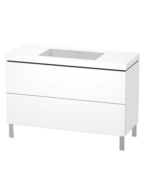 Duravit L-Cube c-bonded alsószekrény Vero Air kerámia mosdóval 120x48 cm, matt fehér LC6939N1818
