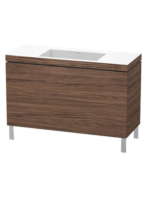 Duravit L-Cube c-bonded alsószekrény Vero Air kerámia mosdóval 120x48 cm, sötét dió LC6939N2121