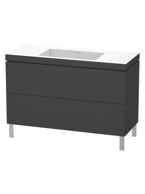 Duravit L-Cube c-bonded alsószekrény Vero Air kerámia mosdóval 120x48 cm, matt grafit LC6939N4949