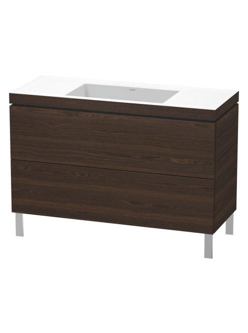 Duravit L-Cube c-bonded alsószekrény Vero Air kerámia mosdóval 120x48 cm, csiszolt dió LC6939N6969