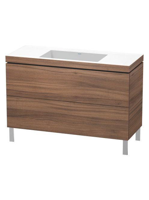 Duravit L-Cube c-bonded alsószekrény Vero Air kerámia mosdóval 120x48 cm, természetes dió LC6939N7979