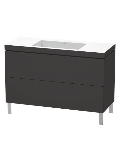 Duravit L-Cube c-bonded alsószekrény Vero Air kerámia mosdóval 120x48 cm, szuper matt grafit LC6939N8080