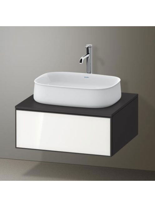 Duravit Zencha alsószekrény 65x55, dió fiókrendezővel, fehér üveg/matt grafit ZE4810064800E00