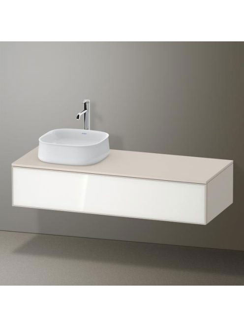 Duravit Zencha balos alsószekrény 130, fiókrendező nélkül, fehér üveg/matt taupe ZE4812L64830000