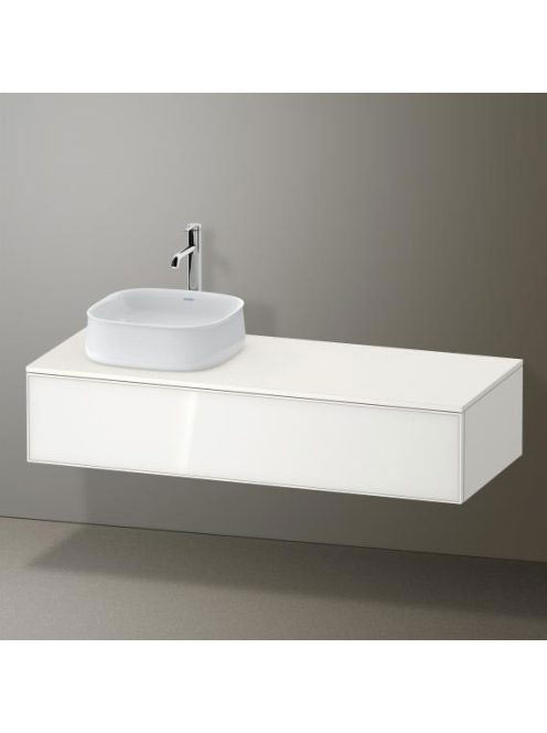 Duravit Zencha balos alsószekrény 130, dió fiókrendezővel, fehér üveg/matt fehér ZE4812L64840E00