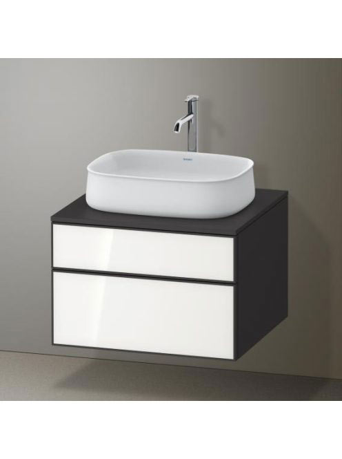 Duravit Zencha alsószekrény 65, tölgy fiókrendezővel, fehér üveg/matt grafit ZE4820064800I00
