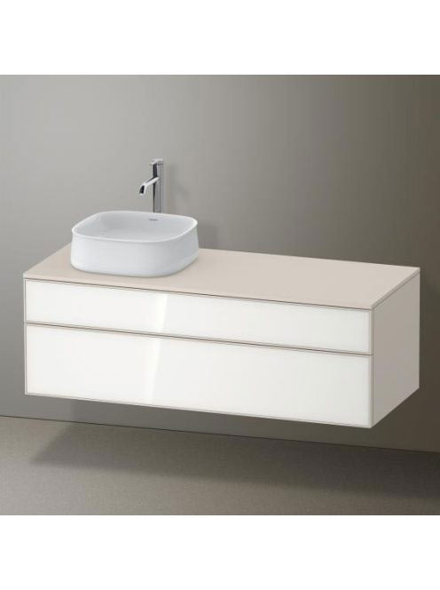 Duravit Zencha balos alsószekrény 130, fiókrendező nélkül, fehér üveg/matt taupe ZE4822L64830000