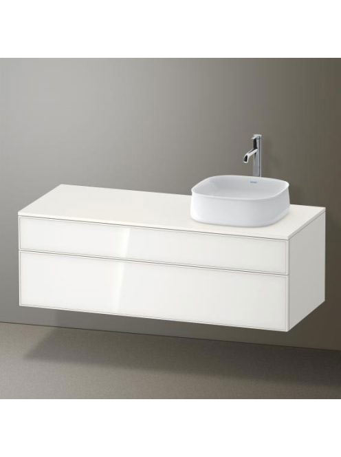 Duravit Zencha jobbos alsószekrény 130, dió fiókrendezővel, fehér üveg/matt fehér ZE4822R64840E00