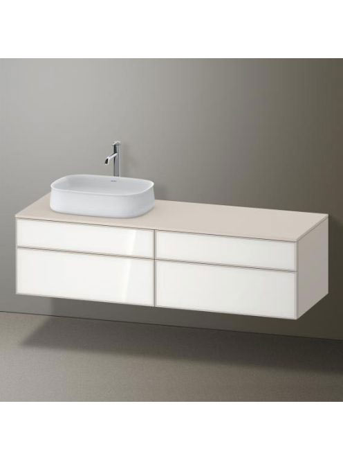 Duravit Zencha balos alsószekrény 160, dió fiókrendezők, fehér üveg/matt taupe ZE4824L64830H00