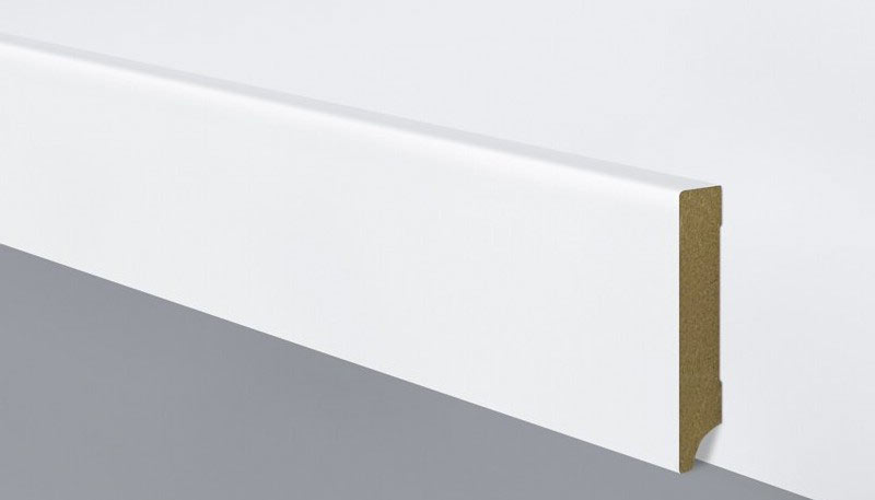 EGGER Skirtings 8 cm - white "KUBISCH" 2400x16x80 RAL9016 szegőléc