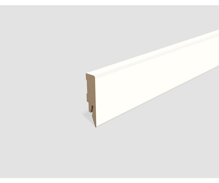 EGGER Skirtings 6 cm L201 - white 2400x14x58 RAL9016 szegőléc