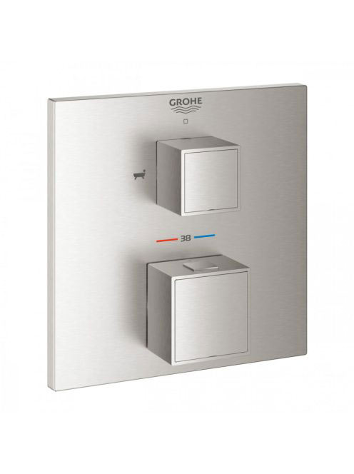 Grohe Grohtherm Cube termosztátos csaptelep, rozsdamentes acél hatású 24155DC0