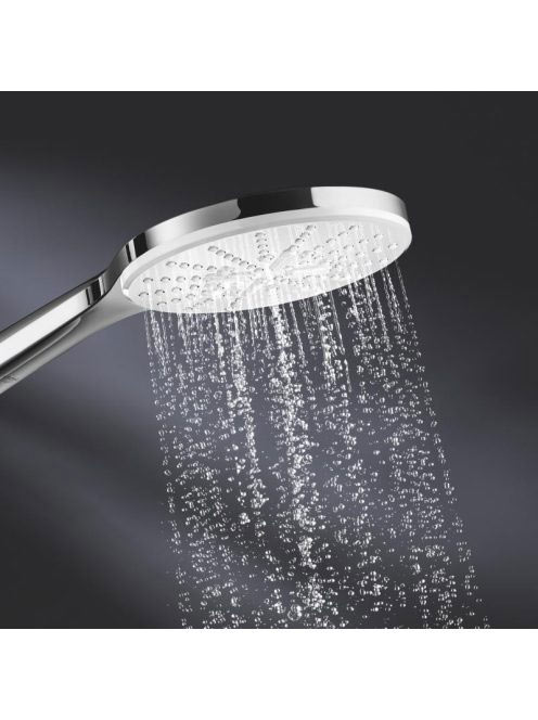 Grohe Rainshower SmartActive 150 kézizuhany, 3 funkciós, fehér szórófejjel, króm/fehér 26554LS0