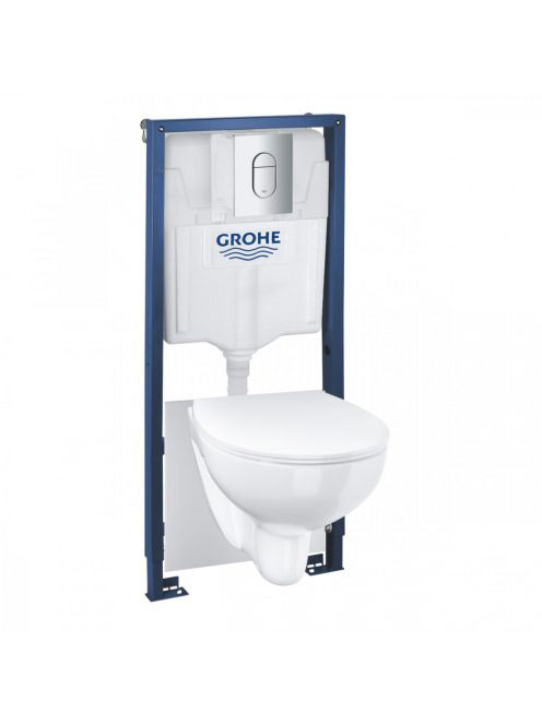 Grohe Solido 5 az 1-ben beépíthető WC szett, szerelőelemmel, öblítőlappal, tartállyal, fehér 39902000