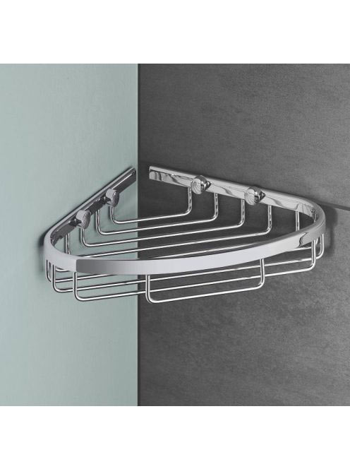Grohe BauCosmopolitan sarok szivacstartó kosár S méret, króm 40664001