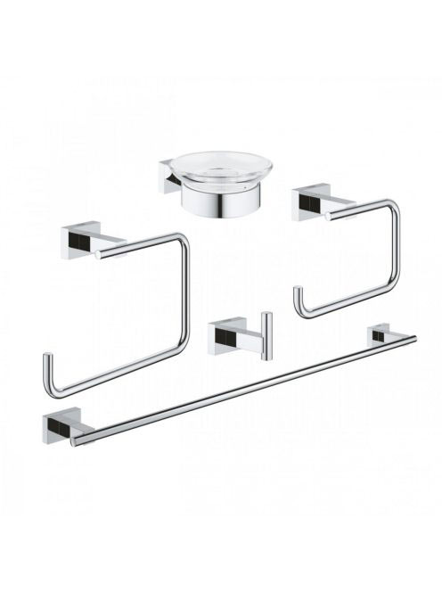 Grohe Essentials Cube 5 az 1-ben fürdőszobai kiegészítő szett, króm 40758001