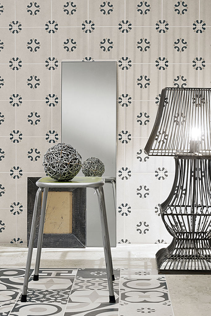 Fioranese Cementine Black and White Falburkolat