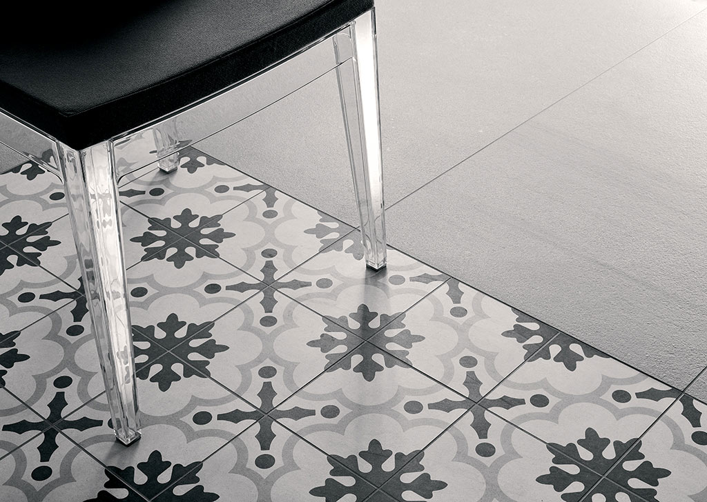 Fioranese Cementine Black and White Kőhatású járólap