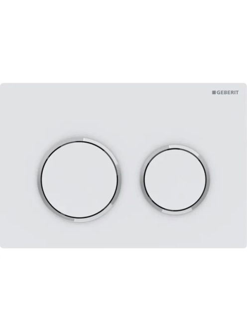 Geberit Omega20 működtetőlap 2 mennyiséges öblítéshez, easy-to-clean, matt fehér/króm 115.085.JT.1