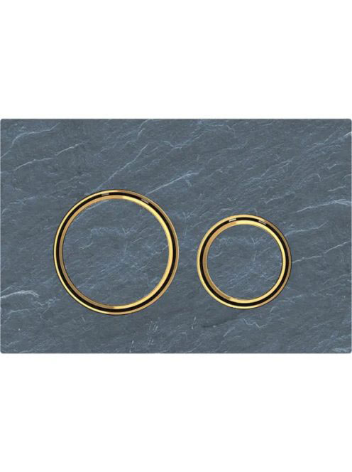 Geberit Sigma21 működtetőlap, 2 mennyiséges öblítéshez, mustang pala/sárgaréz 115.652.JM.1