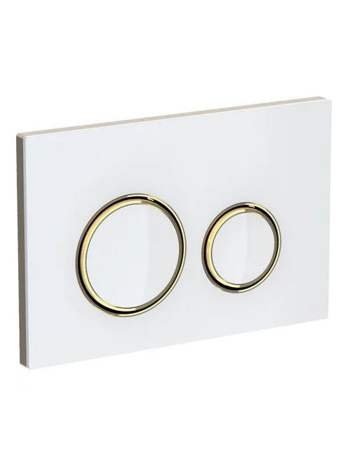 Geberit Sigma21 működtetőlap, 2 mennyiséges öblítéshez, fehér/sárgaréz 115.652.SI.1