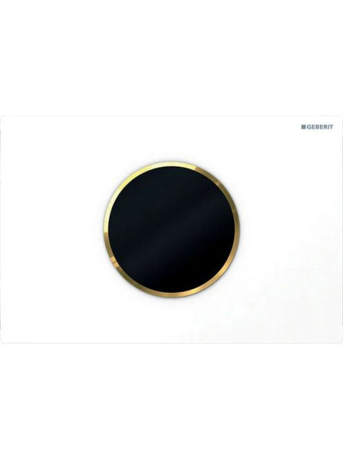 Geberit Sigma10 érintésmentes működtetőlap, elektronikus működtetéssel, elemes, 2 mennyiséges öblítés, fehér/aranyozott 115.908.KK.6