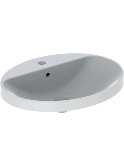 Geberit VariForm beépíthető mosdó 60 cm, ovális, csaplyuk-peremmel, túlfolyóval 500.725.01.2