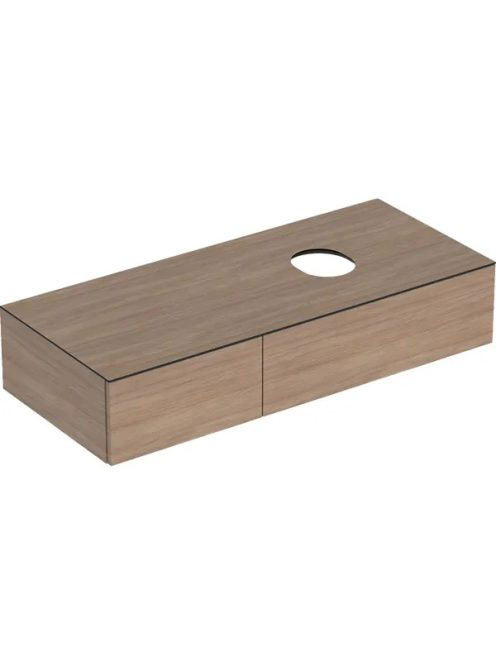 Geberit VariForm alsó szekrény pultra ültethető mosdóhoz 120x51 cm, 2 fiókkal, pakolófelülettel, tölgy 501.175.00.1