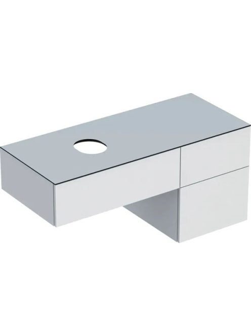 Geberit VariForm alsó szekrény pultra ültethető mosdóhoz 120x51 cm, 3 fiókkal, pakolófelülettel, magasfényű fehér 501.183.00.1